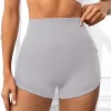 Women Ribbed Yoga Shorts Workout High Waist Butt Lifting Exercise Shorts Well Elastic Pants