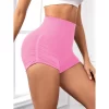 Women Ribbed Yoga Shorts Workout High Waist Butt Lifting Exercise Shorts Well Elastic Pants