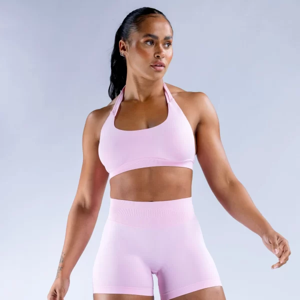 Seamless 3PCS Workout Yoga Sets Halter Open Back Sport Bra Low Waist Shorts Butt Lifting Leggings