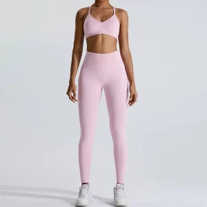 Private Label Workout Sets for Women Yoga Outfit High Waist Butt Lift Leggings Breathable Yoga Set Activewear Manufacturer