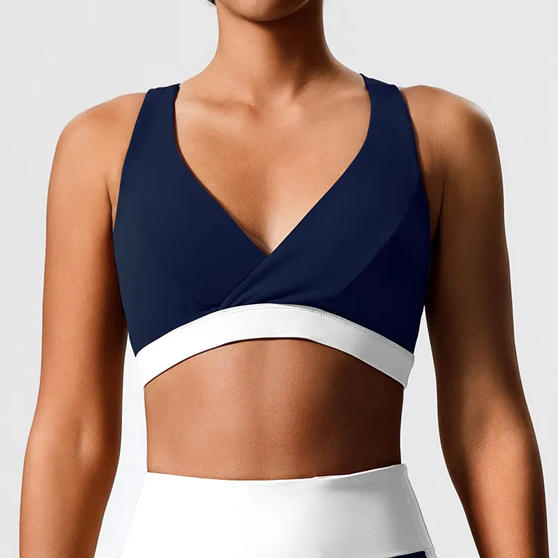 Color-Block Sports Bra Wholesale Clothing Women's Athletic Top Gym Yoga Bra