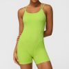 One Piece Jumpsuit Spaghetti Straps Cross Back Yoga Set Breathable Bodysuit Athletic Butt Lifting Jumpsuit