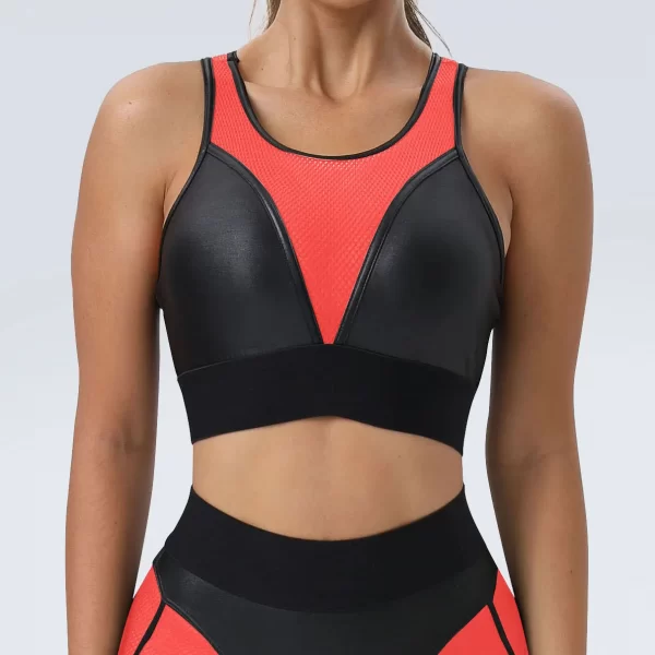 Mesh Patchwork Fitness Bra Wholesale Clothing Sport Bra Women's Sexy Tank Top