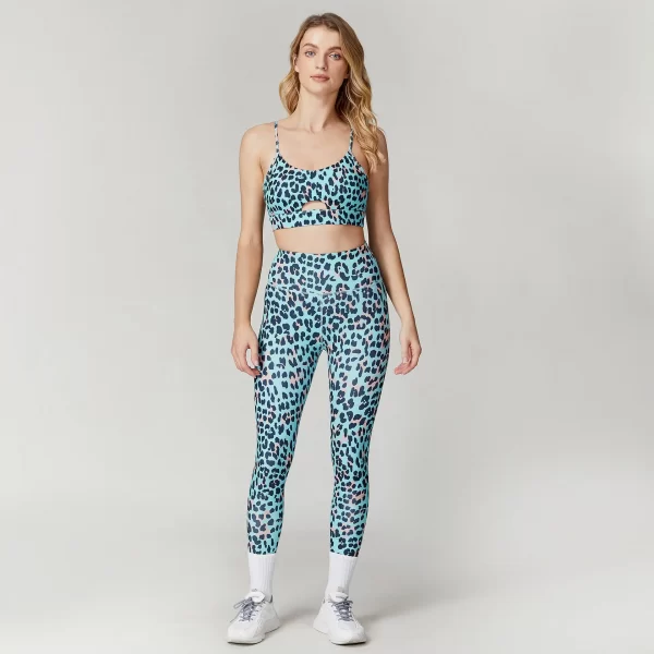 Leopard Print Sets Custom Gym Clothes High Waist Leggings Workout Set 2 Pieces Yoga Set