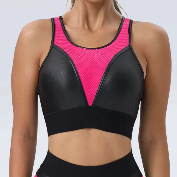 Mesh Patchwork Fitness Bra Wholesale Clothing Sport Bra Women's Sexy Tank Top