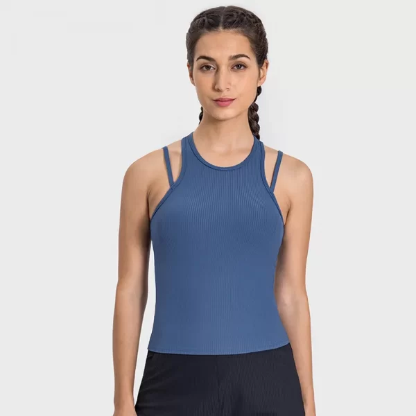 Tank Tops for Women Ribbed Sleeveless Clothes Yoga Wear Manufacturer Breathable Crop Top