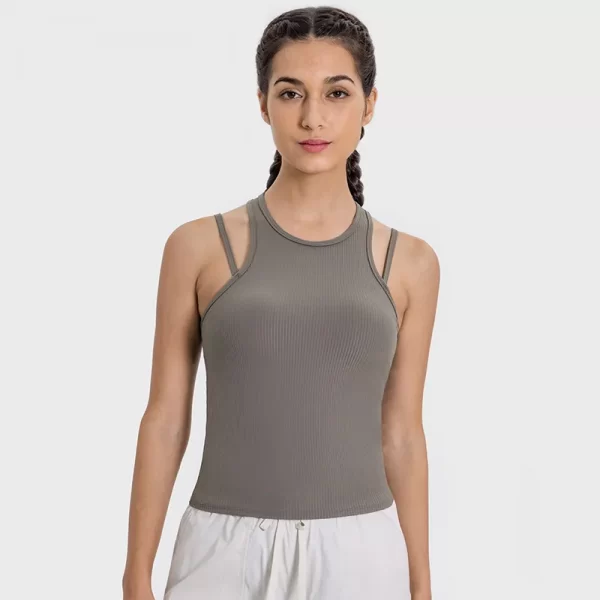 Tank Tops for Women Ribbed Sleeveless Clothes Yoga Wear Manufacturer Breathable Crop Top