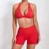 2 Pieces Yoga Set Wholesale Clothing Gym Outfits Women's High Waist Booty Shorts