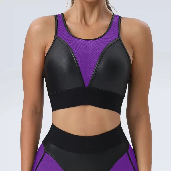 Mesh Patchwork Fitness Bra Wholesale Clothing Sport Bra Women's Sexy Tank Top