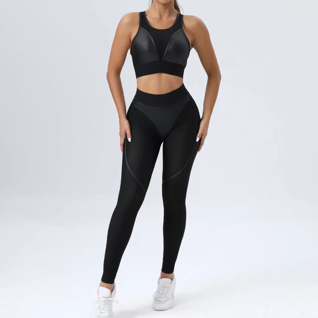 Mesh Patchwork Fitness Sets Wholesale Clothing Sport Sets Women's Sexy Yoga Set