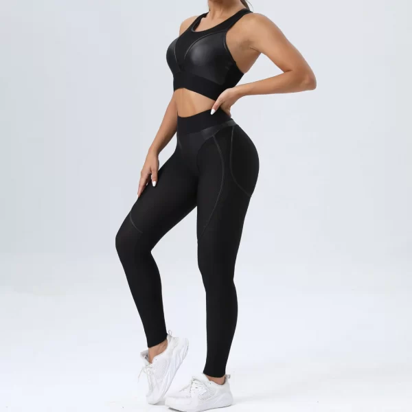 Mesh Patchwork Fitness Sets Wholesale Clothing Sport Sets Women's Sexy Yoga Set