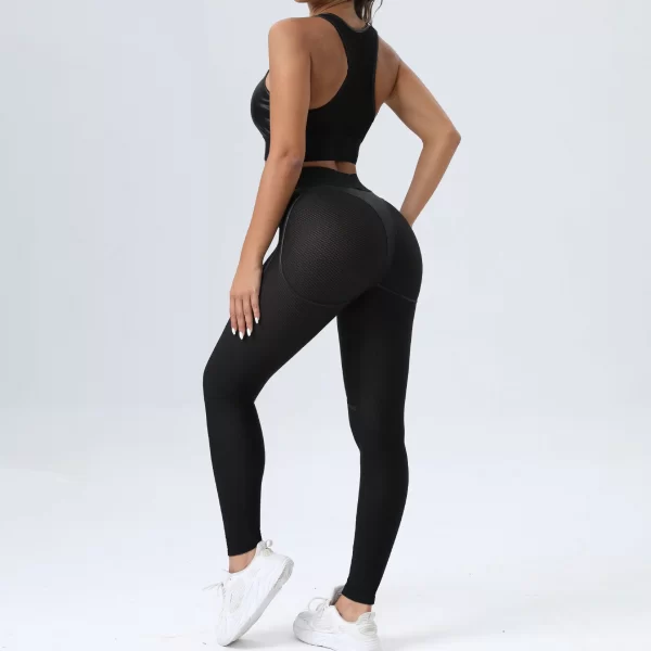 Mesh Patchwork Fitness Sets Wholesale Clothing Sport Sets Women's Sexy Yoga Set