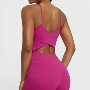 One Piece Jumpsuit Spaghetti Straps Yoga Set Breathable Bodysuit Athletic Shorts Jumpsuit