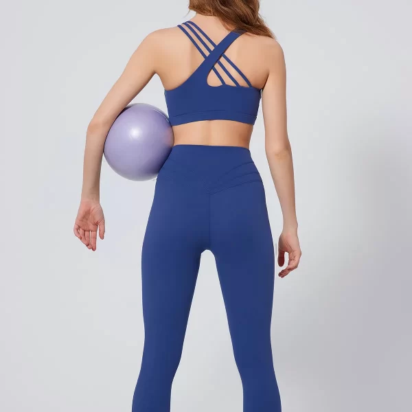 Wholesale Yoga Sets Breathable Fitness Set Workout Cross Straps Flare Pants