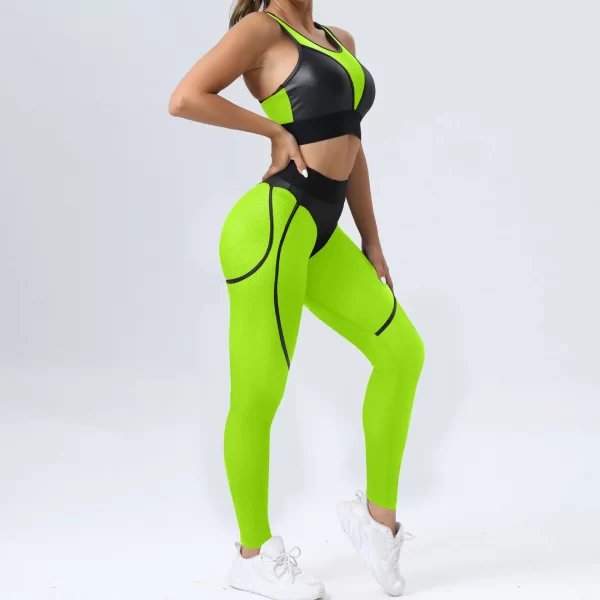 Mesh Patchwork Fitness Sets Wholesale Clothing Sport Sets Women's Sexy Yoga Set