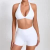 2 Pieces Yoga Set Wholesale Clothing Gym Outfits Women's High Waist Booty Shorts