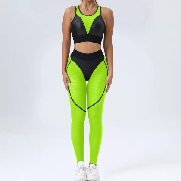 Mesh Patchwork Fitness Sets Wholesale Clothing Sport Sets Women's Sexy Yoga Set