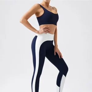 Color-Block Sports Set Wholesale Clothing Women's Athletic Sets Custom Fitness Yoga Set