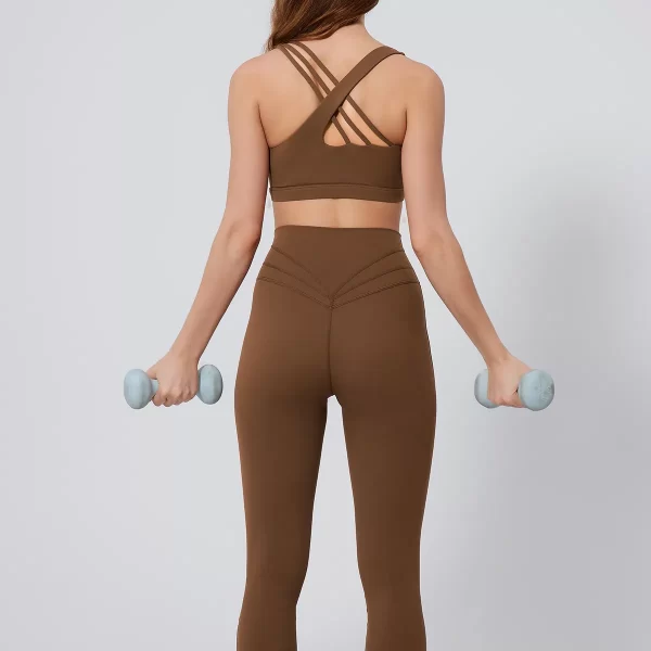 Wholesale Yoga Sets Breathable Fitness Set Workout Cross Straps Flare Pants