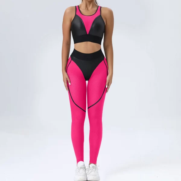 Mesh Patchwork Fitness Sets Wholesale Clothing Sport Sets Women's Sexy Yoga Set