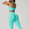 Seamless Workout Sets Gym Fitness Wear High Waist Flare Pants Yoga Sets