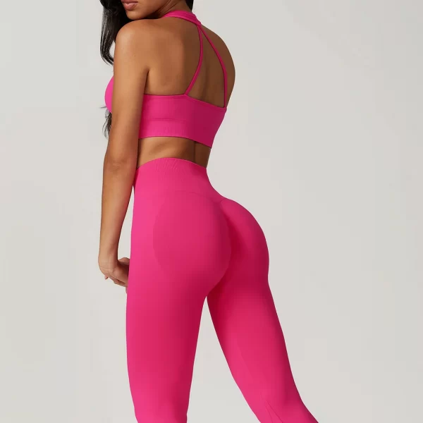 Seamless Workout Sets Gym Fitness Wear High Waist Flare Pants Yoga Sets