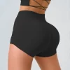 Women's Workout Seamless Shorts Ribbed Booty Shorts Well Elastic Shorts Butt Lifting Booty Shorts