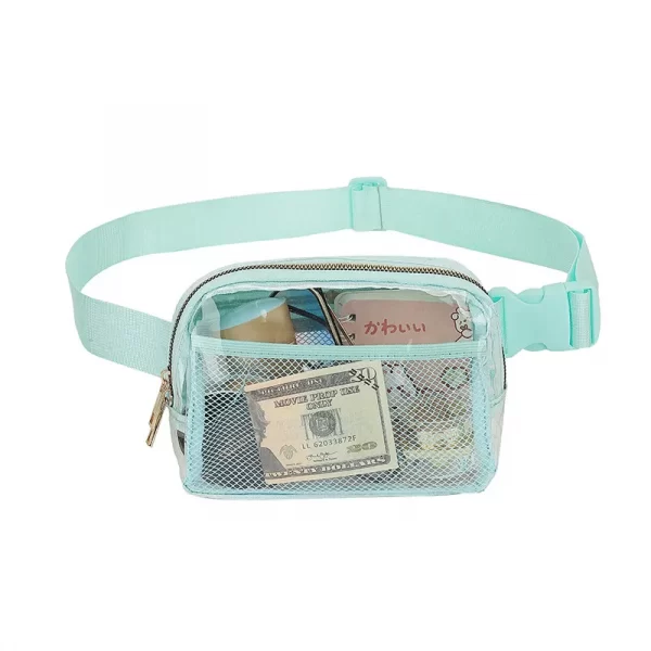 Workout Belt Bag Clear Fanny Pack Waterproof Crossbody Bag Waist Bag with Adjustable Strap