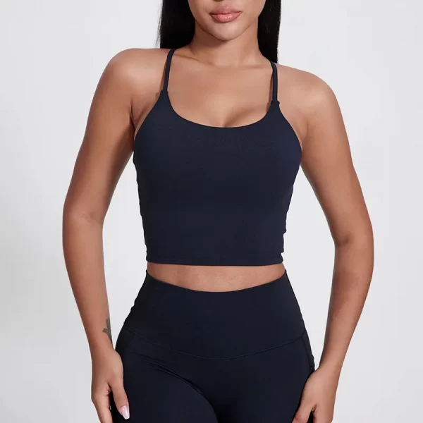 Elite Collection-Sports Bra Athletic Yoga Wear Women's Spaghetti Straps Crop Tank Top