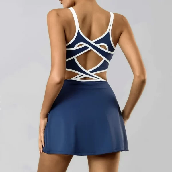 Tennis Dress with Pad Backless Workout Clothes Wholesale Clothing Women's Tennis Skirts