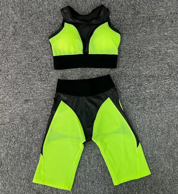 Mesh Patchwork Fitness Sets Wholesale Clothing Sport Wear Women's Sexy Gym Sets