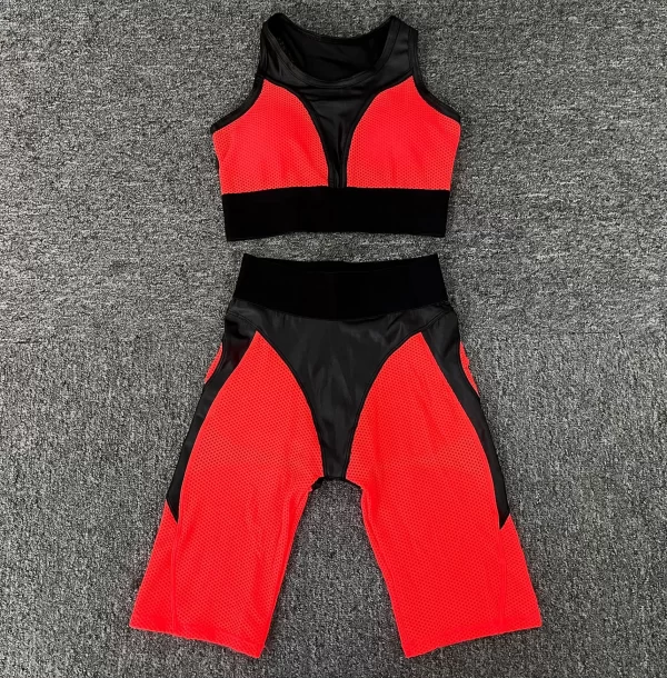 Mesh Patchwork Fitness Sets Wholesale Clothing Sport Wear Women's Sexy Gym Sets