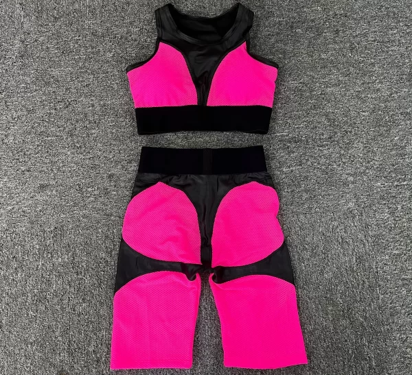 Mesh Patchwork Fitness Sets Wholesale Clothing Sport Wear Women's Sexy Gym Sets