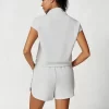 Modal Casual Suit Women Sportswear Zipper Neck Shirts Gym Drawstring Loose Shorts