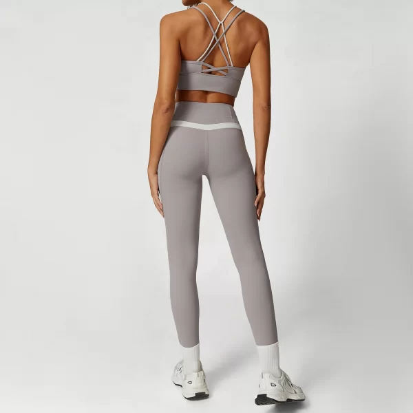 Contrast Color Yoga Set Hot Women in Yoga Pants Wholesale Sportswear Apparel