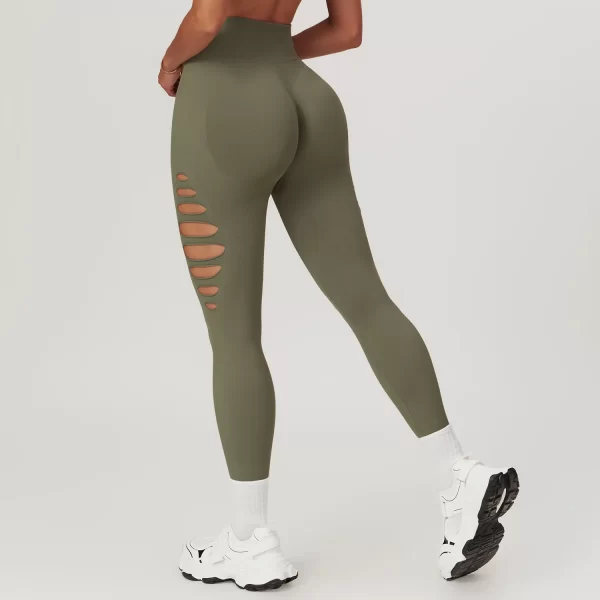 High Waist Sports Leggings Spark Clothing Seamless Hollow Leggings Butt Lifting Yoga Type Pants