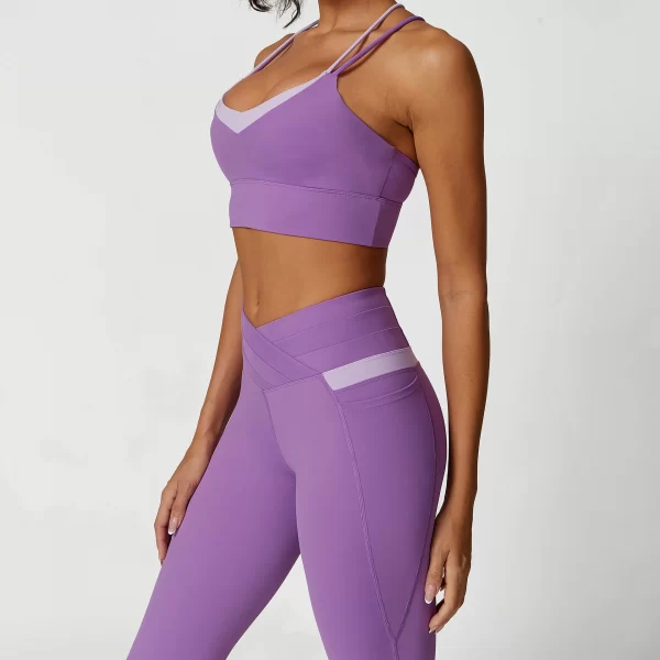 Contrast Color Yoga Set Hot Women in Yoga Pants Wholesale Sportswear Apparel