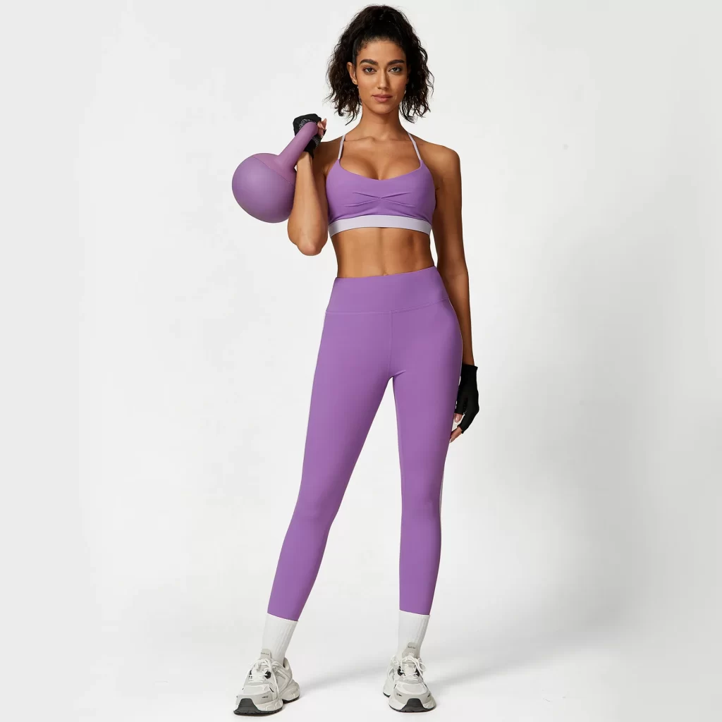 Contrast Color Yoga Set Female Fitness Apparel Spark Clothing Workout Set