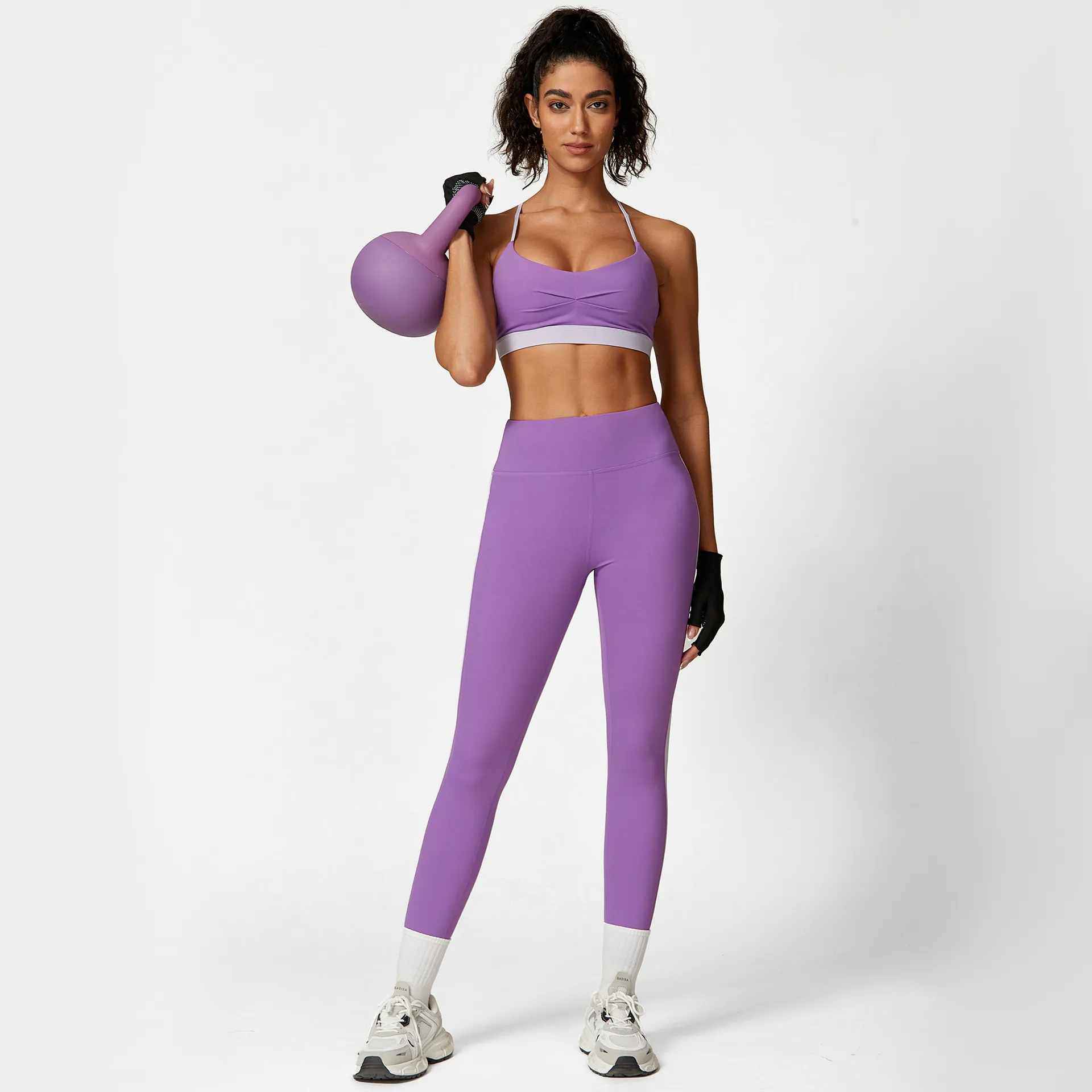 Contrast Color Yoga Set Female Fitness Apparel Spark Clothing Workout Set