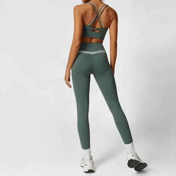 Contrast Color Yoga Set Hot Women in Yoga Pants Wholesale Sportswear Apparel