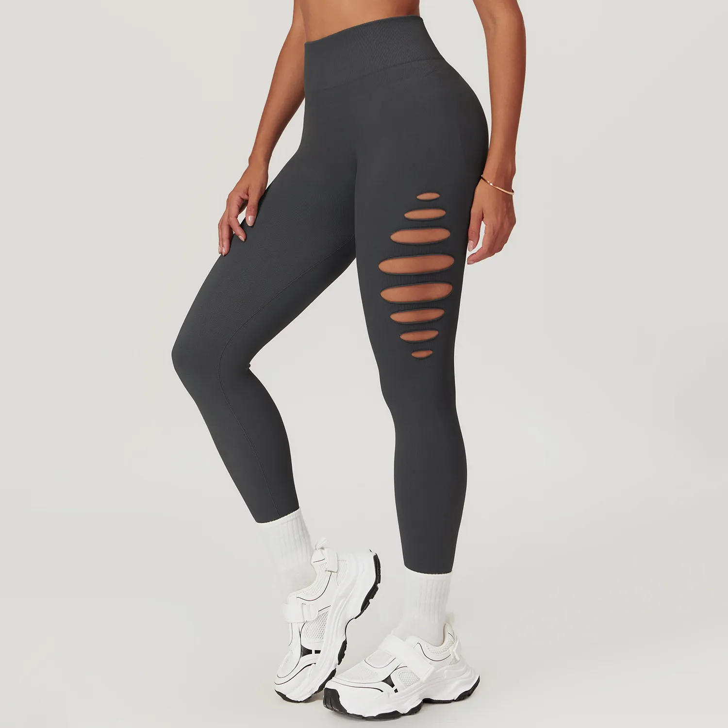 High Waist Sports Leggings Spark Clothing Seamless Hollow Leggings Butt Lifting Yoga Type Pants