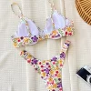 2 Piece Bathing Suit Floral Print Spaghetti Strap Underwire Bikini Swimsuit