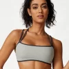 Ribbed Workout Clothes Contrast Colors Sports Bra Spark Clothing with Double Straps