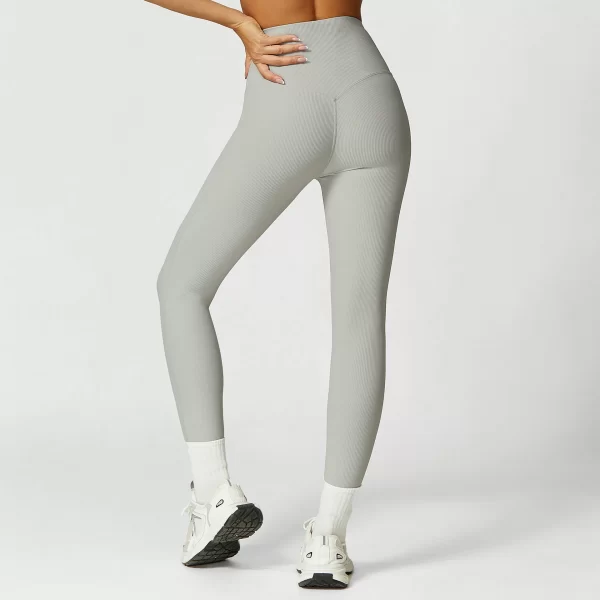 Ribbed Workout Clothes High Waist Sports Leggings Spark Clothing Butt Lifting Yoga Pants