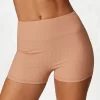 Ribbed Workout Clothes High Waist Sports Shorts Spark Clothing Butt Lifting Yoga Shorts