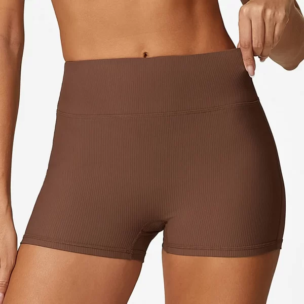 Ribbed Workout Clothes High Waist Sports Shorts Spark Clothing Butt Lifting Yoga Shorts