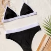 Contrast Colors Swimsuit Two Piece Swim Wear for Women Wholesale Beachwear Suppliers