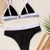 Contrast Colors Swimsuit Two Piece Swim Wear for Women Wholesale Beachwear Suppliers