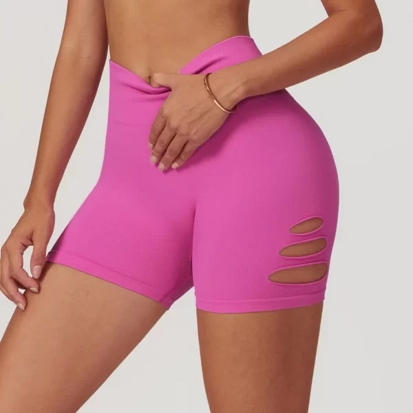 High Waist Sports Shorts Spark Clothing Seamless Hollow Shorts Butt Lifting Yoga Type Pants