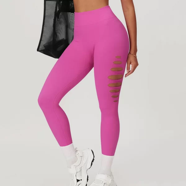 High Waist Sports Leggings Spark Clothing Seamless Hollow Leggings Butt Lifting Yoga Type Pants